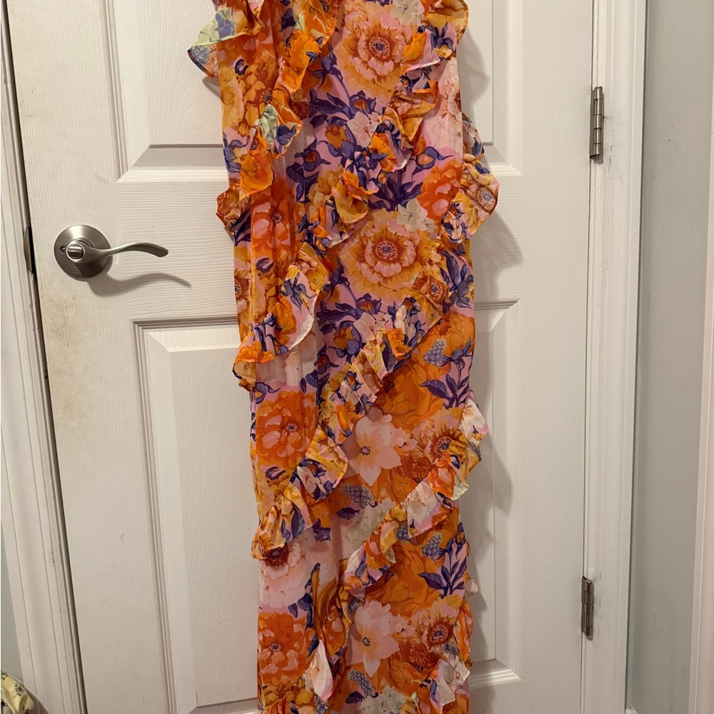 Buddy Love Floral Ruffle Maxi Dress